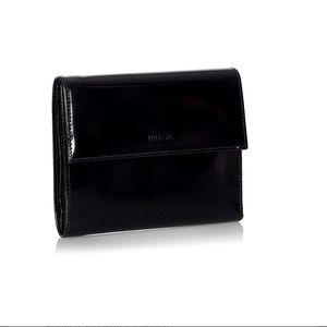 Black PRADA trifold wallet EUC